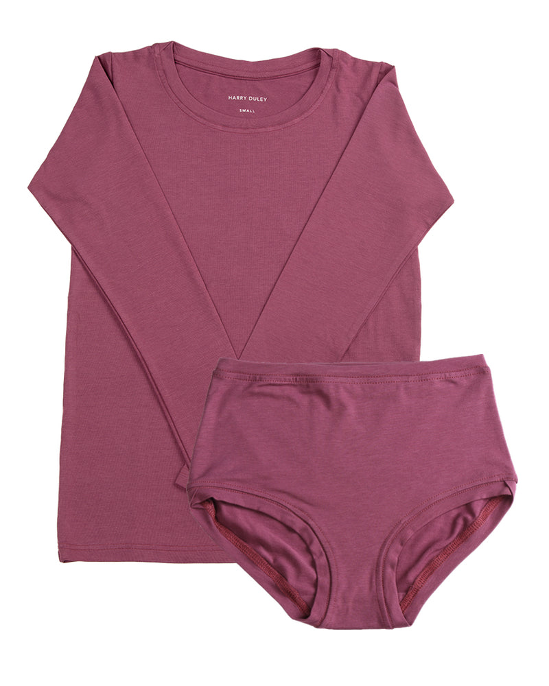 T-shirt à manches longues superposé – Rose poudré