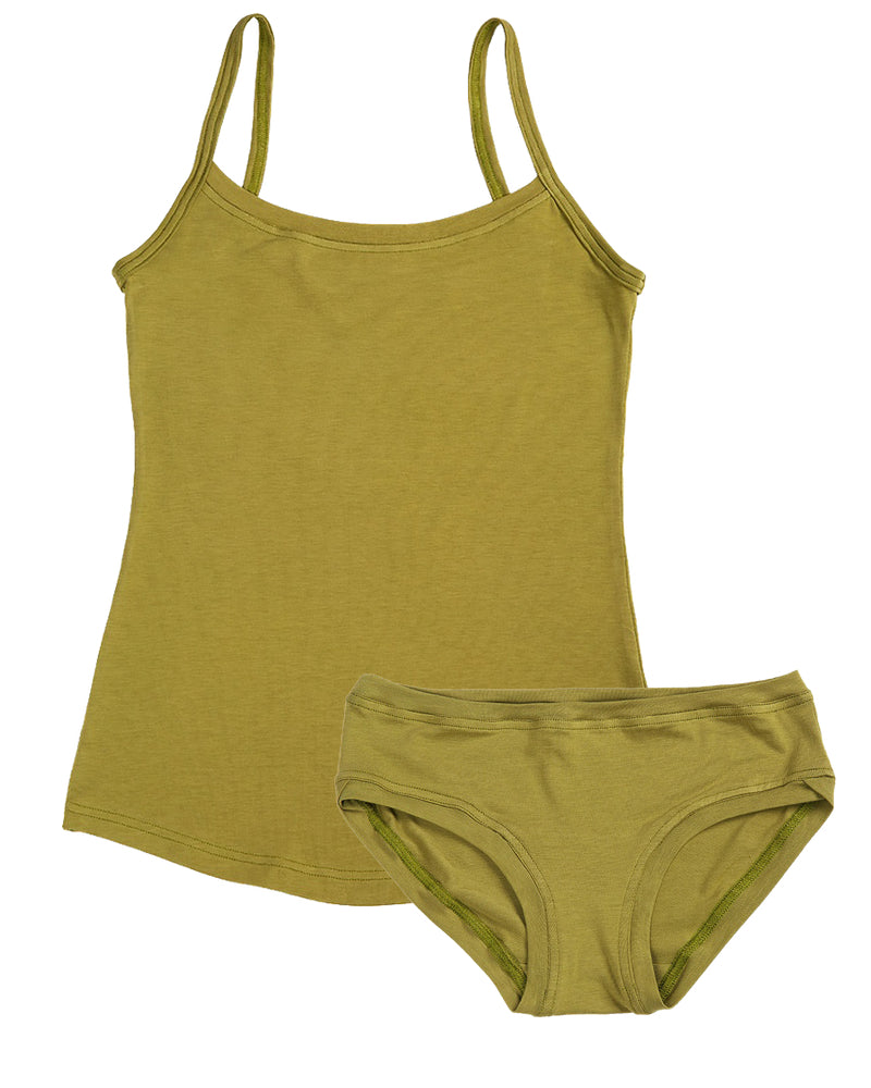 Strappy Vest Twin Set ~ Olive