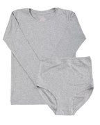 Long Sleeve Twin Set ~ Marl Grey