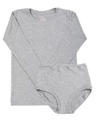 Long Sleeve Twin Set ~ Marl Grey
