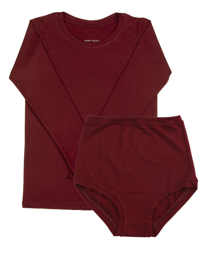 Long Sleeve Twin Set ~ Bordeaux