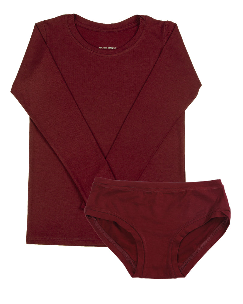 Long Sleeve Twin Set ~ Bordeaux