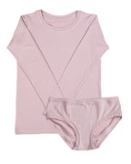 T-shirt à manches longues superposé – Rose poudré