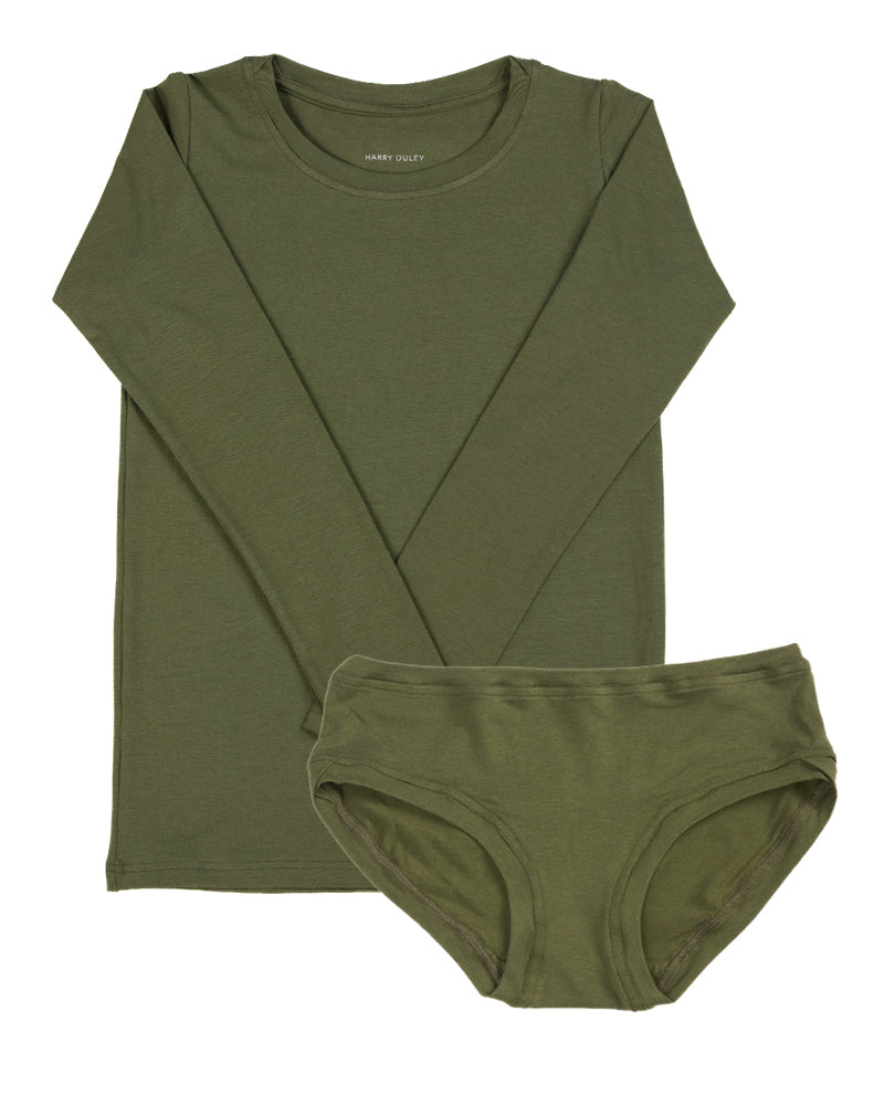 Long Sleeve Twin Set ~ Khaki