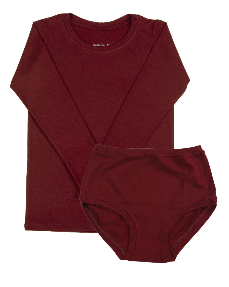 Long Sleeve Twin Set ~ Bordeaux