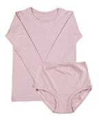 T-shirt à manches longues superposé – Rose poudré