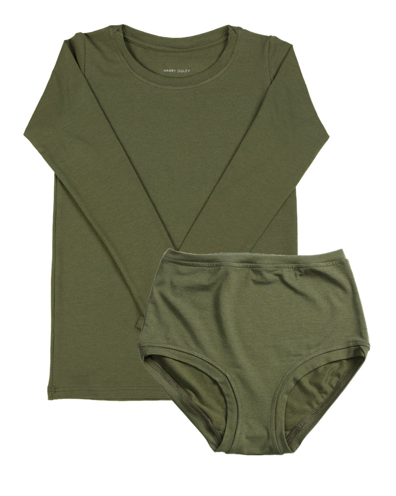 Long Sleeve Twin Set ~ Khaki