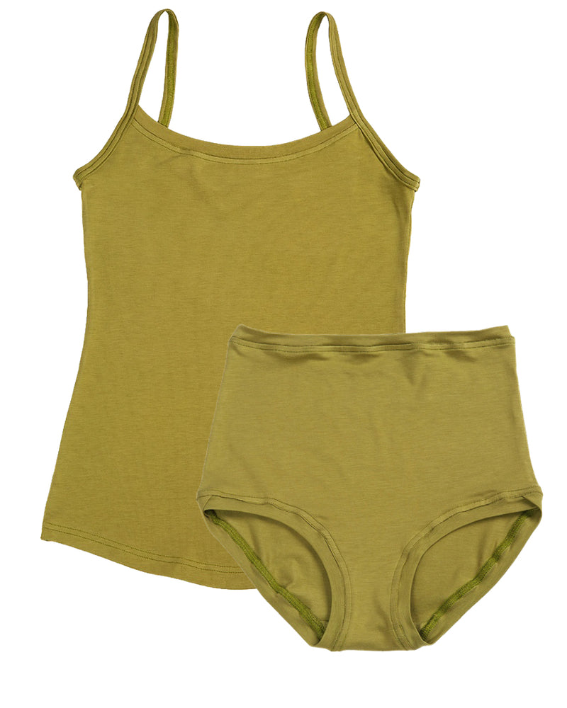 Strappy Vest Twin Set ~ Olive