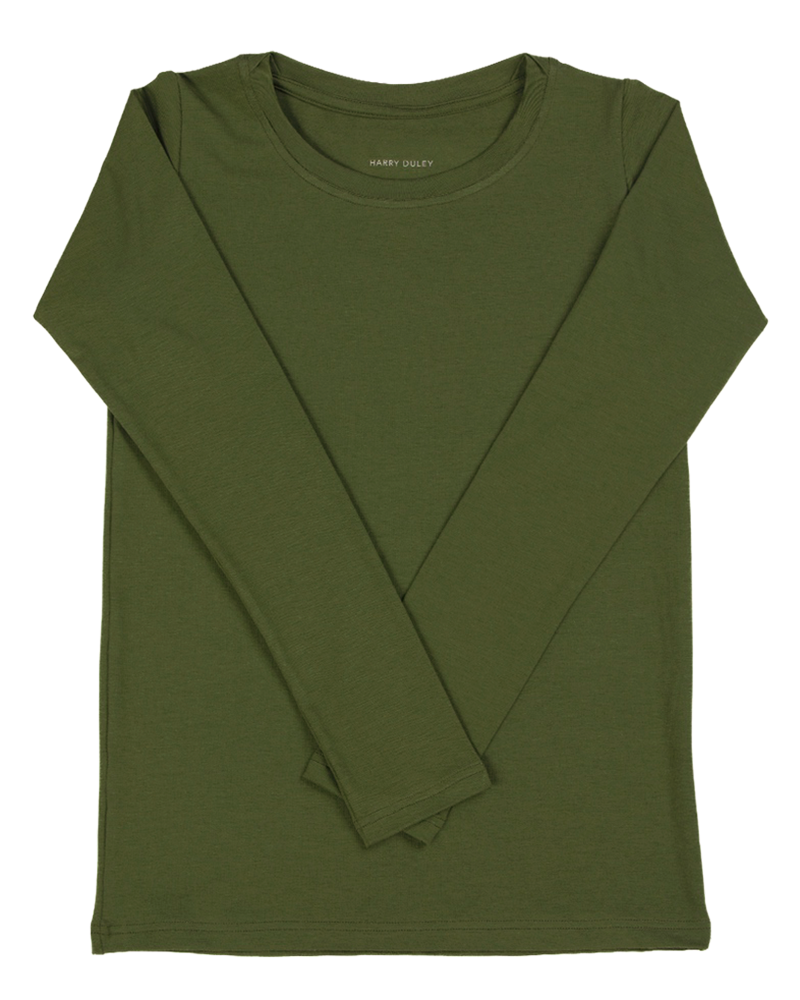 Long Sleeve Layering Tee ~ Moss Green